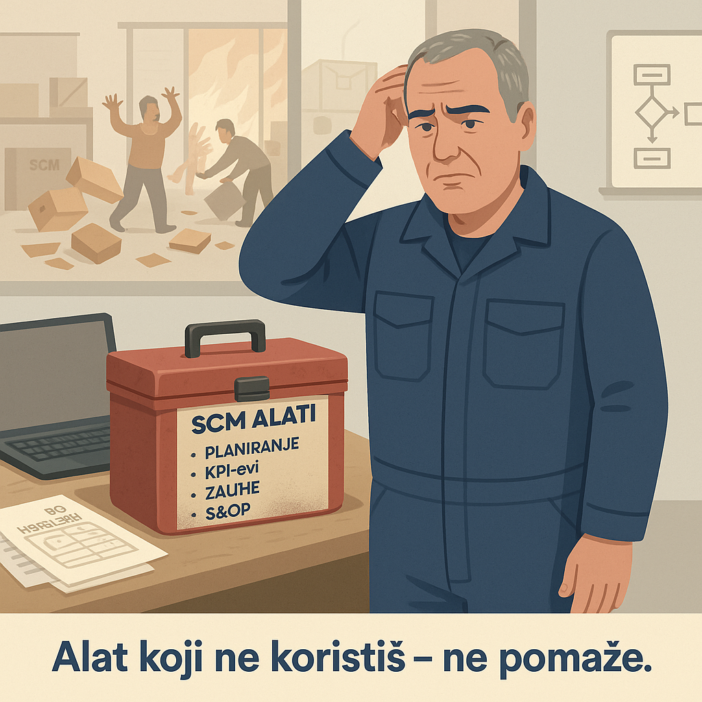 SCM konzultant pokazuje timovima kako analizirati procese i upravljati lancem opskrbe