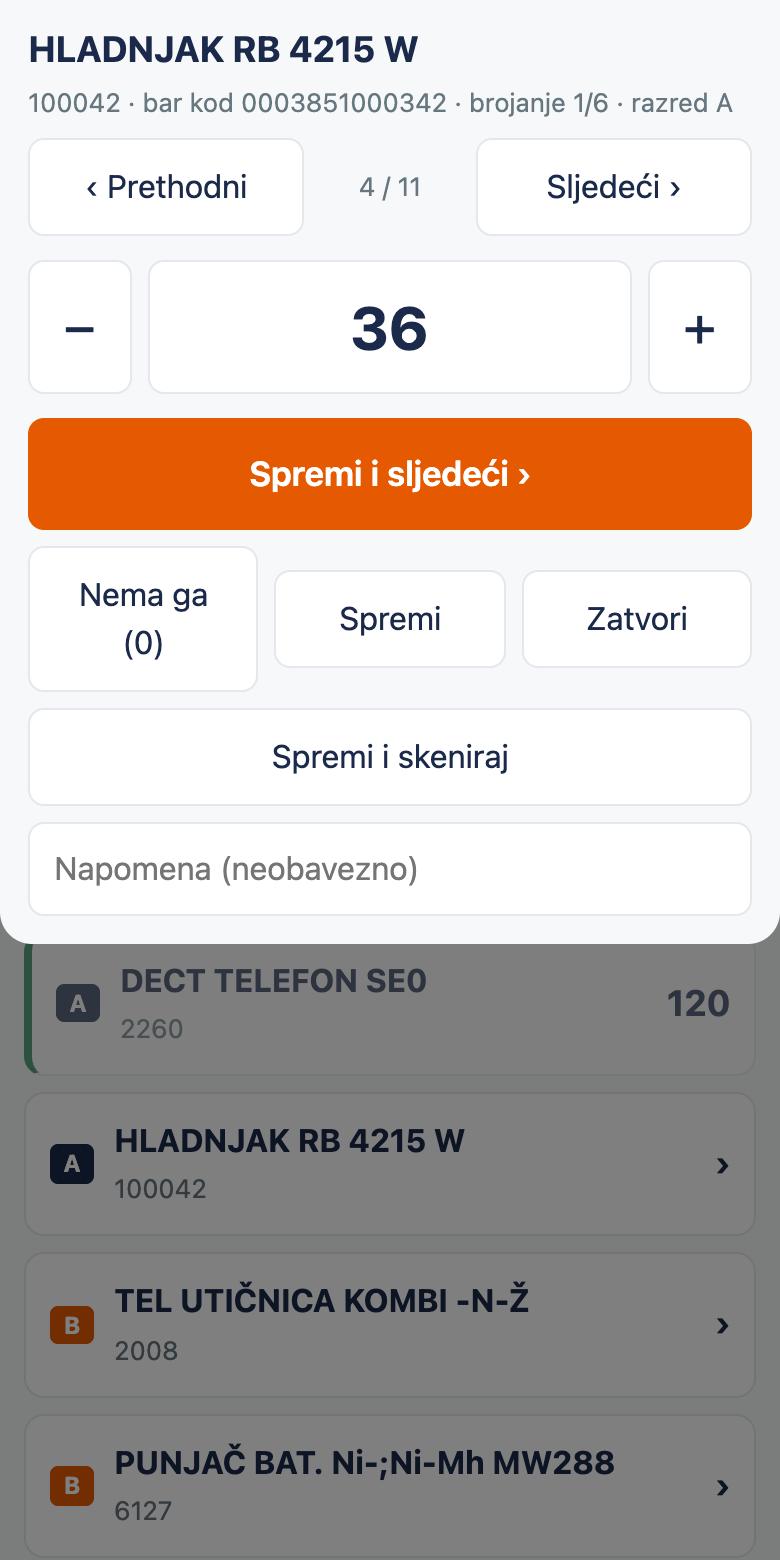 Upis količine